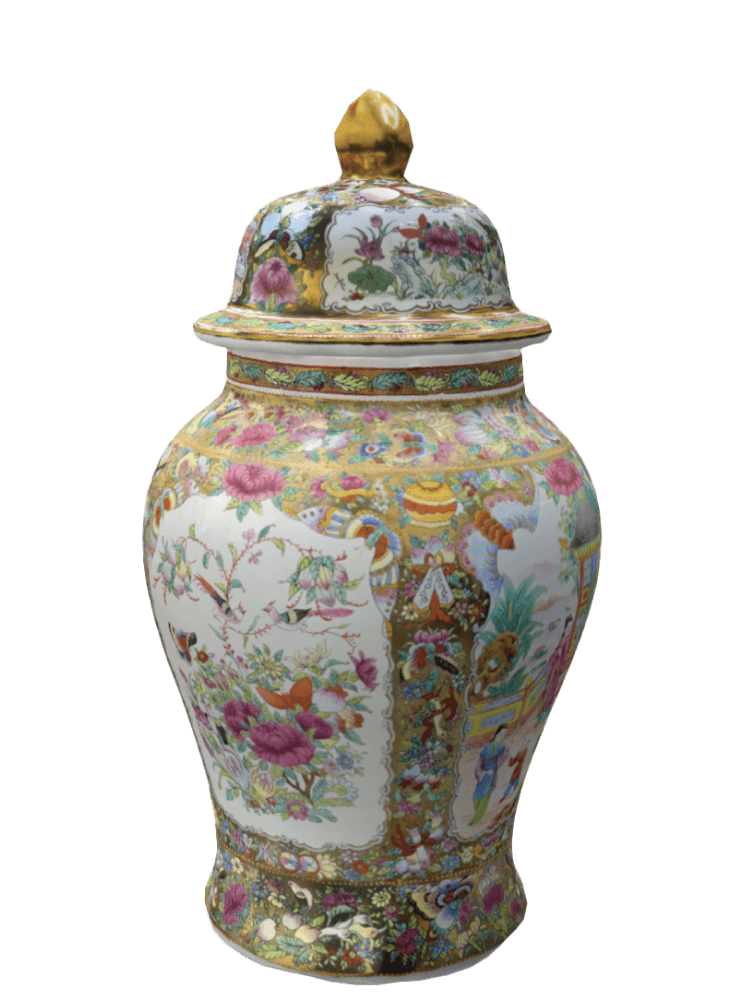 Covered Jar with Decoration of Birds, Floral and Figures - Mrs.Ho Liu Yee-ling, Betty